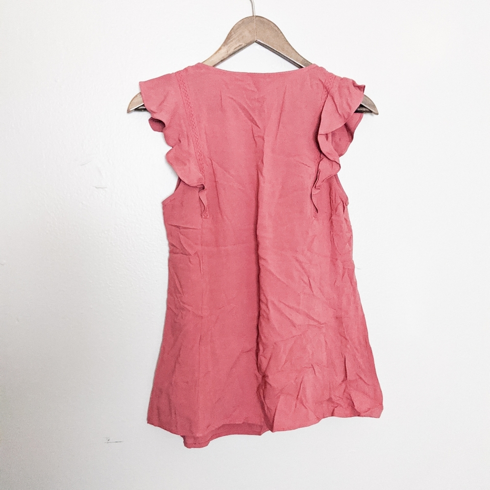 Modcloth coral peplum short sleeve shirt - Picture 5 of 5